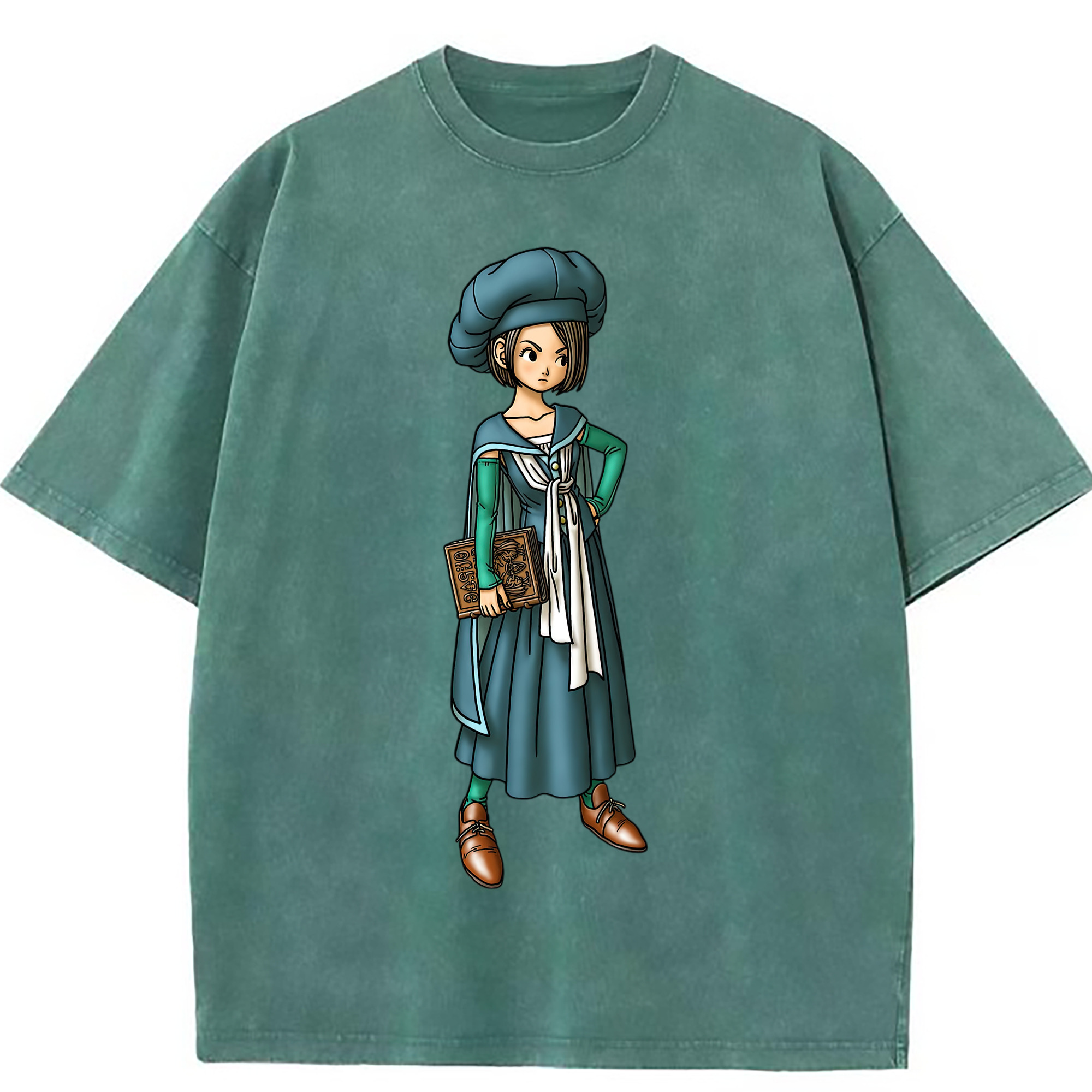 （画像用） ドラゴンクエスト Doragon Kuesuto Dragon Quest 綿100% ヴィンテージ風 半袖Tシャツ（フロントプリント）